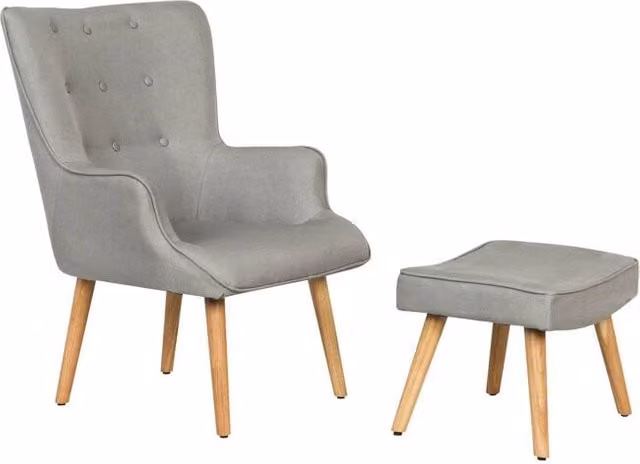 Sillón escandinavo Odense de Habitat en tela gris claro An/P/Al: 73 x 81 x 92,5 cm