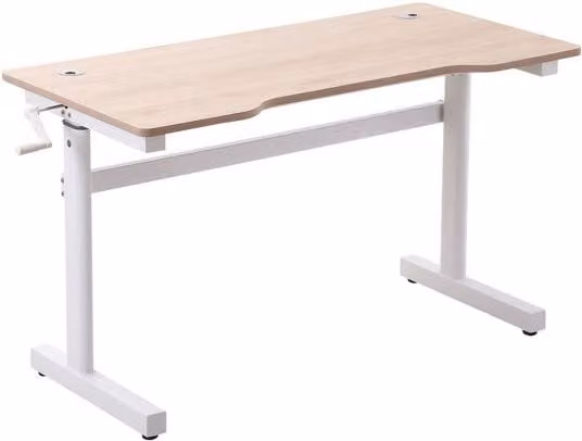 Escritorio de pie Vinsetto con altura ajustable mediante manivela manual, mesa para ordenador de estilo moderno en acabado madera natural, An/P/Al: 120 x 60 x 72-117 cm