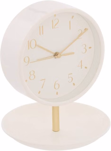 Despertador analógico Dany de Atmosphera en color beige con diseño redondo de 14 cm de diámetro
