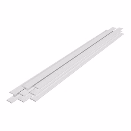 Paquete de 24 rodapiés de PVC blancos de estilo minimalista, An/Al: 195 x 7 cm