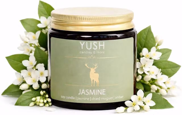 Vela de soja con aroma a jazmín Yush de 120 ml