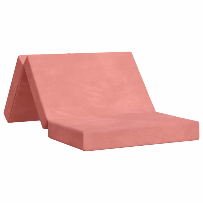 Sofá cama plegable de terciopelo rosa vidaxl An/P/Al: 80 x 67 x 45 cm