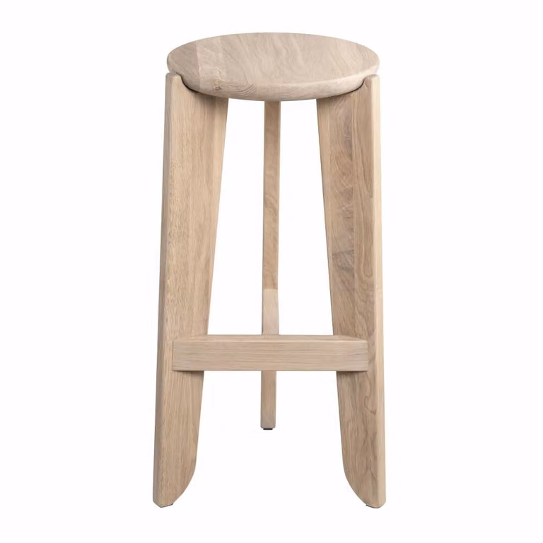 Taburete de bar Blomus Eli en madera de roble y blanco con acabado mate, An/P/Al: 41 x 41 x 75 cm