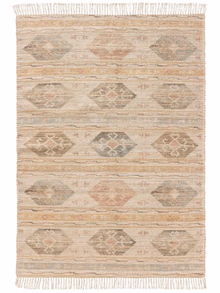 Alfombra de yute multicolor Benuta de estilo boho y diseño tejido para cocina o pasillo, An/P: 120 x 170 cm