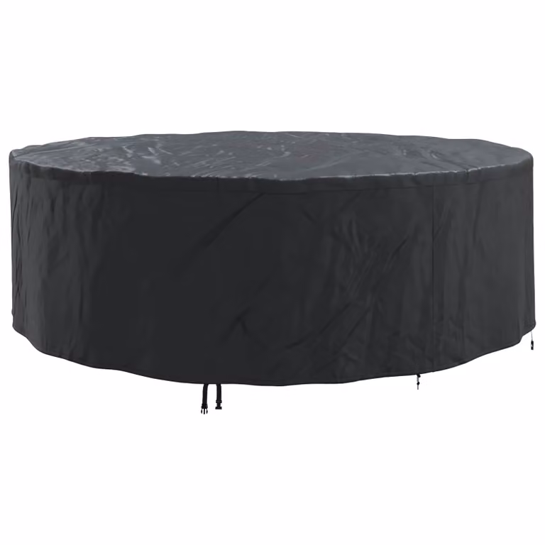 Funda para muebles redonda vidaXL en tela Oxford 600D negra, resistente al agua y a las manchas, An/P/Al: 279 x 279 x 71 cm