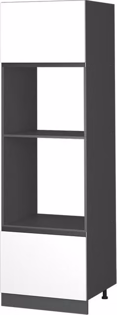 Armario para electrodomésticos Vicco R-Line en blanco y antracita con puertas con estante abierto y diseño moderno para cocina