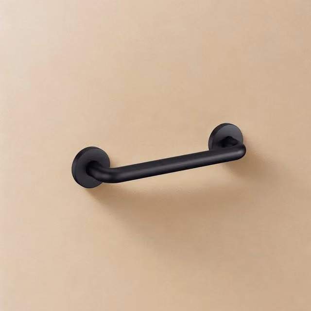 Asidero de baño Architect S+ Cosmic en negro mate de acero inoxidable para montaje en pared