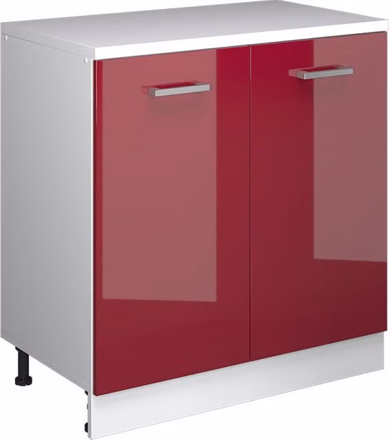 Armario de cocina para techo inclinado Vicco R-Line rojo de alto brillo con 2 puertas An/P/Al: 80 x 29 x 46 cm