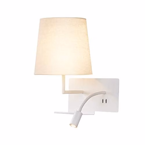 Lámpara de pared LED SLV SOMNILA Flex ajustable con puerto USB, luz blanca cálida 3000 K, color blanco