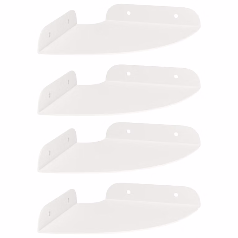 Set de 4 estantes flotantes de esquina vidaXL en color blanco, An/P/Al: 15 x 15 x 2 cm