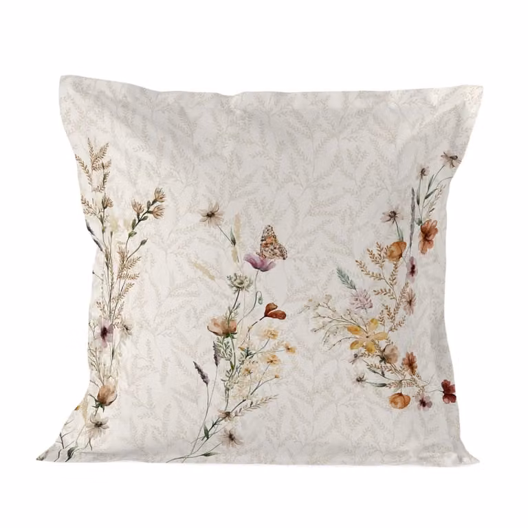 Funda de almohada floral Happyfriday multicolor de algodón 80 x 80 cm