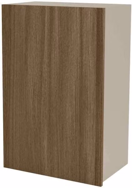 Mueble de cocina alto MD BLOCK con puerta batiente y estantes internos, acabado mate en gris y nogal, An/P/Al: 60 x 35 x 90 cm