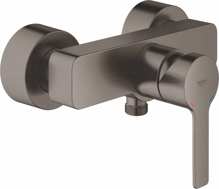 Batería de ducha Grohe Lineare para montaje en pared en color grafito