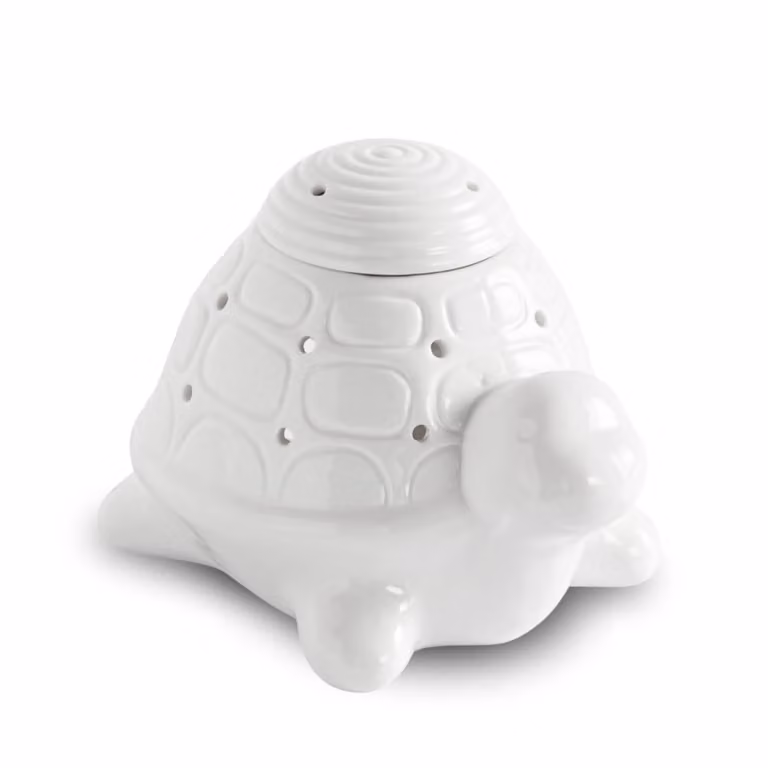 Quemador de perfume Franklin de Zen'Arôme en cerámica lacada blanca para tealight, Altura: 11,5 cm