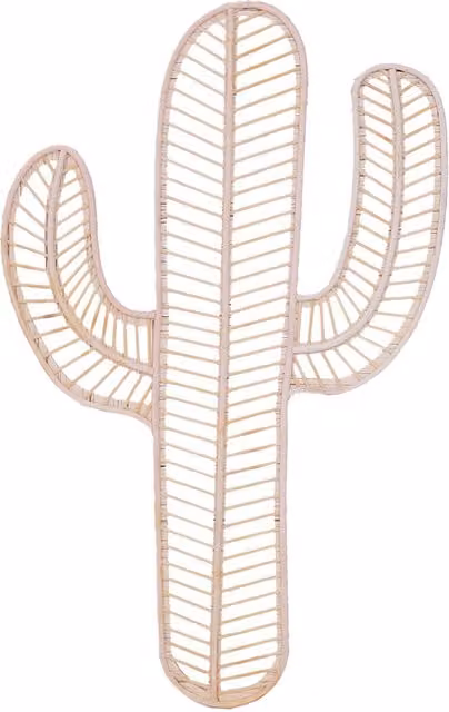 Adorno de pared para jardín Signes Grimalt con diseño de cactus en color beige, estilo boho y acabado orgánico, An/P/Al: 50 x 80 cm