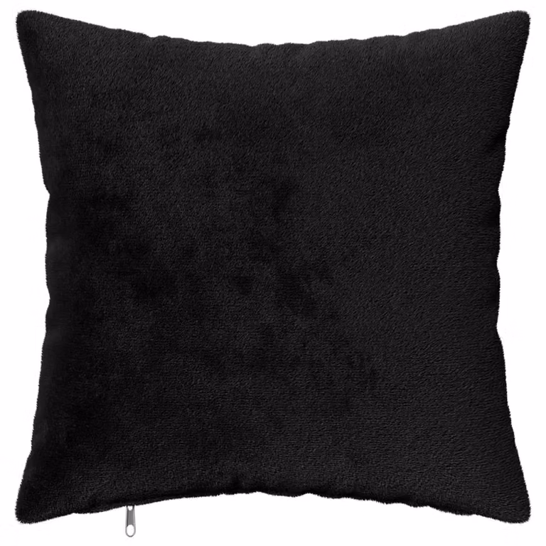 Set de 6 fundas de almohada vidaXL HEERLEN en franela negra, An/An/Al: 30 x 30 x 30 cm