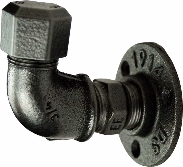 Perchero de pared industrial Home Invasion de hierro fundido lacado en color negro para ropa y bolsos