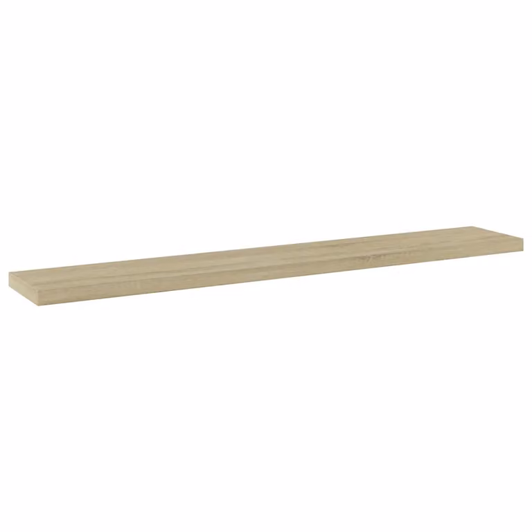 Set de 4 estantes de pared vidaXL en contrachapado color roble sonoma, An/P/Al: 60 x 10 x 1,5 cm