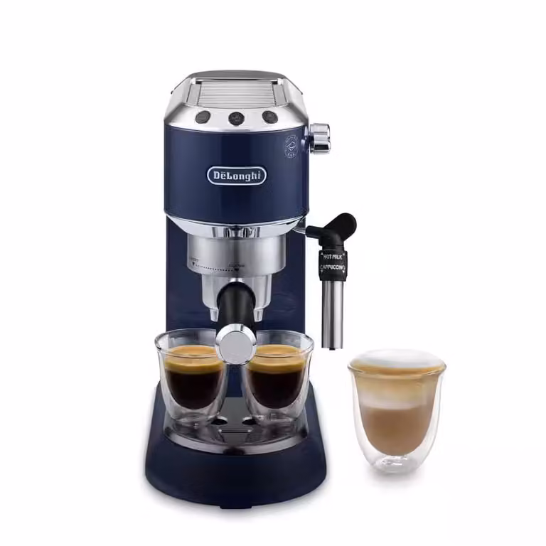 Cafetera De'Longhi Dedica Style Azul EC685.BL en acero inoxidable
