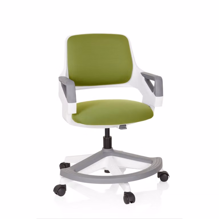 Silla giratoria para niños Kid Flex de hjh office en tejido de malla verde oliva
