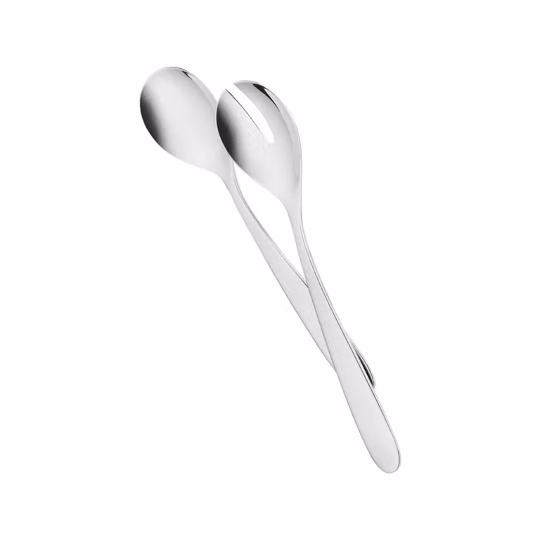 Juego de 2 cubiertos de ensalada Villeroy & Boch Daily Line en acero inoxidable color plata de 25 cm