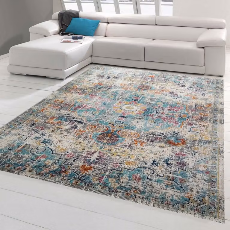 Alfombra vintage de estilo oriental Teppich-Traum multicolor para interior y exterior, An: 140 cm, Al: 200 cm