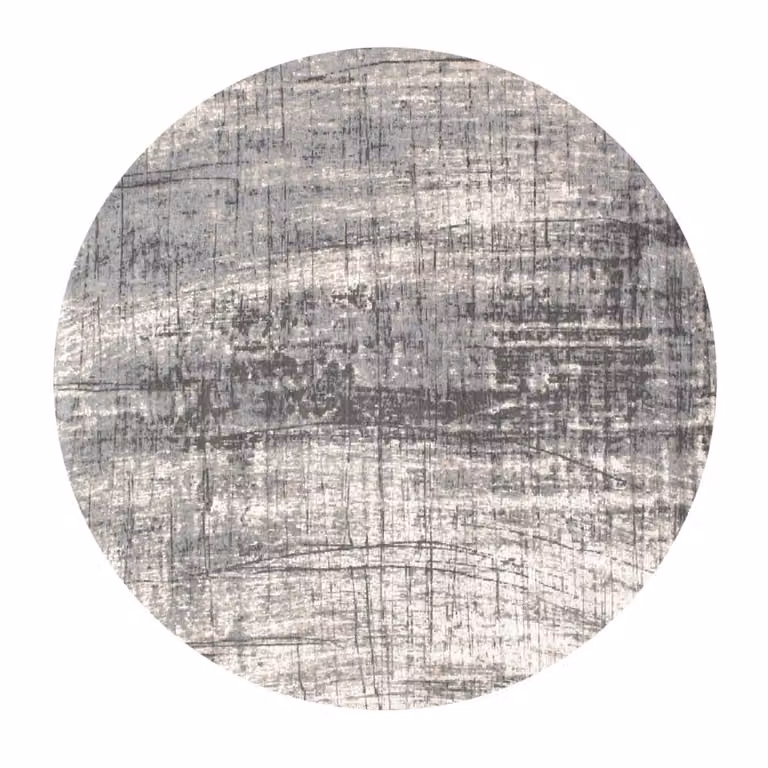 Alfombra lavable Louis de Poortere Griff gris de diseño retro y rayas para interior o exterior, 140 x 140 cm