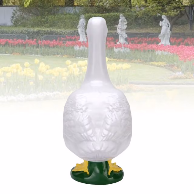 Escultura de Pato Blanco Infinite para Decoración de Jardín y Piscina en Resina de Estilo Rústico