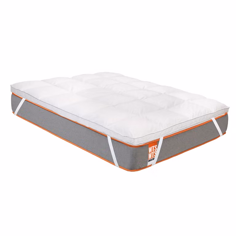 Topper de plumas naturales What The Sleep extra confort An/P/Al: 90 x 190 x 5 cm color blanco
