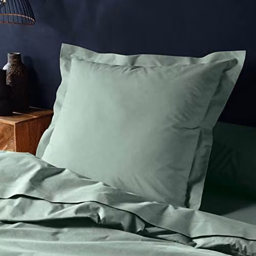Funda de almohada Lina color verde de 100% algodón de 63 x 63 cm