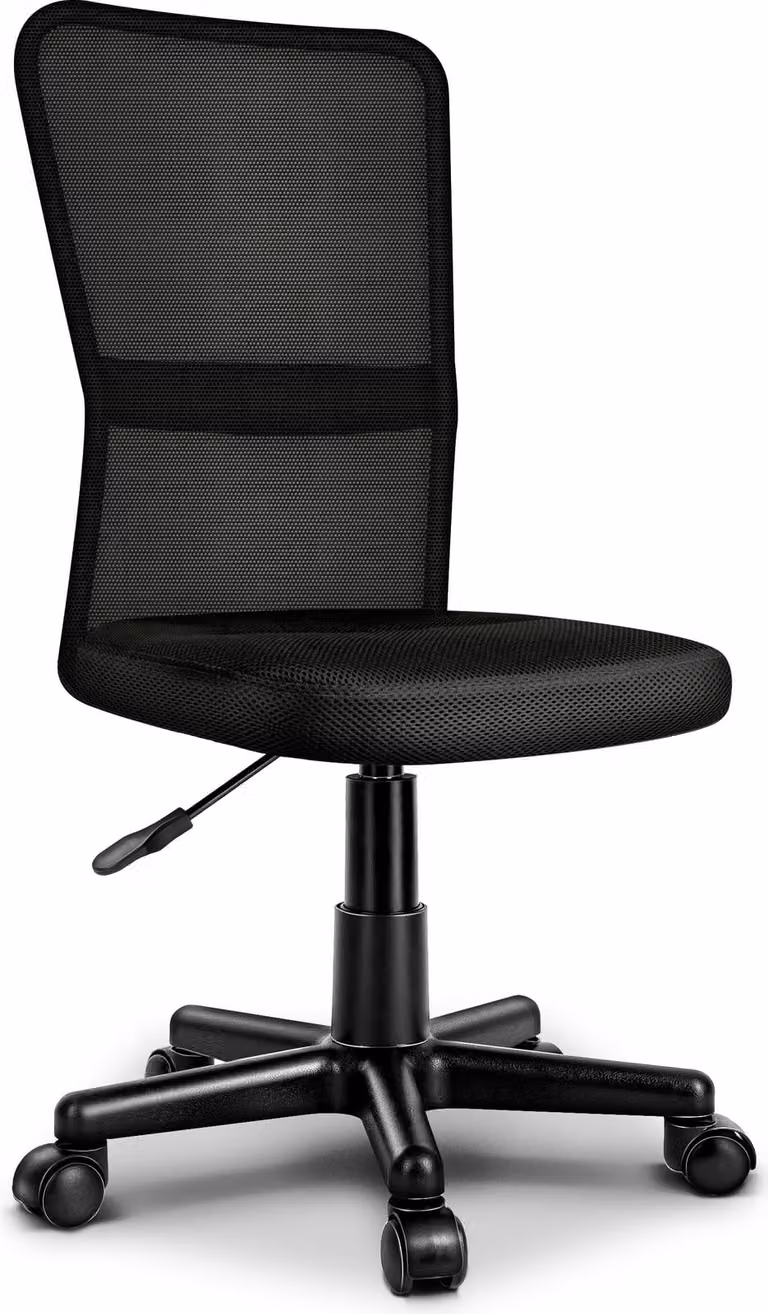 Silla de oficina giratoria Tresko con respaldo ergonómico y asiento acolchado, color negro
