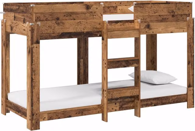 Cama litera moderna para niños SYFAX en madera color marrón An/P/Al: 75 x 190 x 166 cm