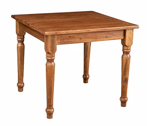 Mesa cuadrada Biscottini de madera maciza en color marrón para cocina o comedor An/P/Al: 90 x 90 x 78 cm
