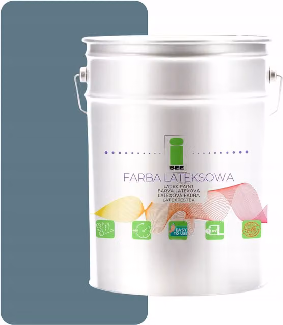 Pintura de látex mate para paredes interiores I SEE, color gris azulado, 5 l