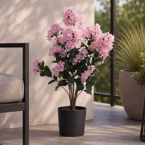 Planta decorativa de lila artificial Mendler en color rosa, Al x An x P: 64 x 35 x 35 cm