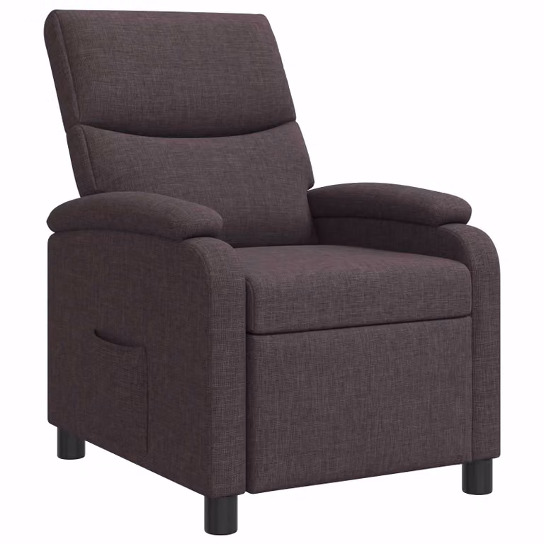 Sillón reclinable relax vidaXL en tela color marrón oscuro para salón u oficina
