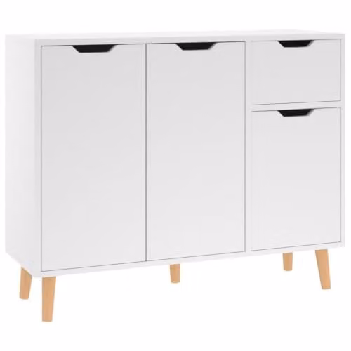 Aparador de almacenamiento Helloshop26 para cocina o salón, diseño moderno en color blanco, An/P/Al: 90 x 30 x 72 cm