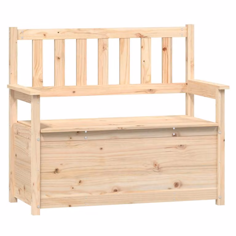 vidaXL Banco de madera de pino rústico con reposabrazos y zapatero, color marrón, An/P/Al: 112,5 x 51,5 x 96,5 cm