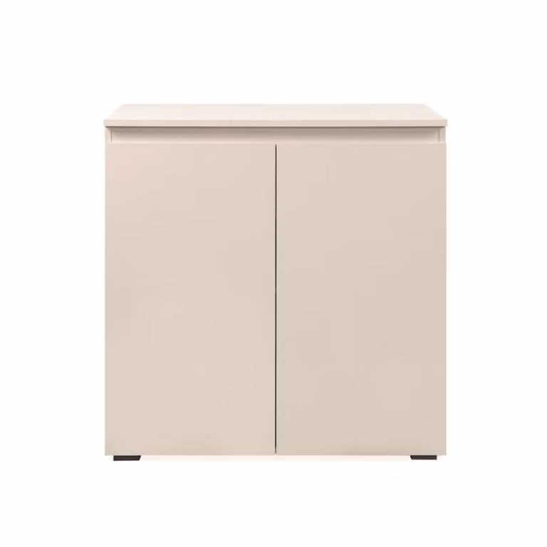 Aparador pequeño de 2 puertas Calicosy en color beige para comedor de estilo moderno