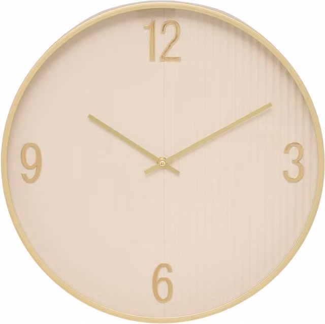 Reloj de pared analógico Amber de Atmosphera, color beige, Diámetro: 41 cm