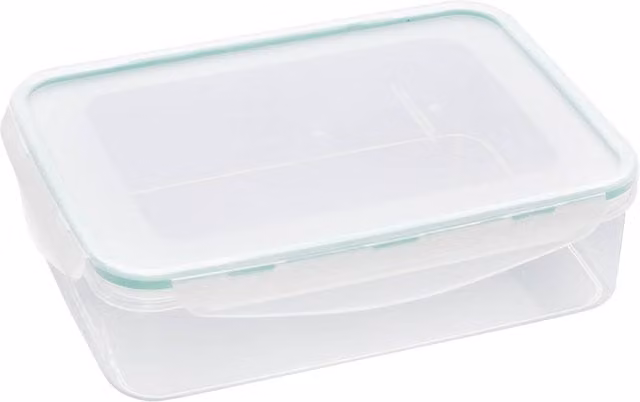 Caja de almacenamiento Clipeat de 5five en azul y transparente con cierre de clip y capacidad de 2,16 l