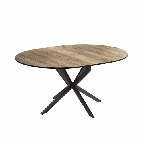 Mesa de comedor Vicco Loyd extensible en roble y negro An/P/Al: 120 x 76.5 x 76.5 cm