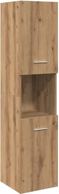 Armario de baño moderno de pared HELLOSHOP26 en madera color roble marrón An/P/Al: 30 x 30 x 130 cm