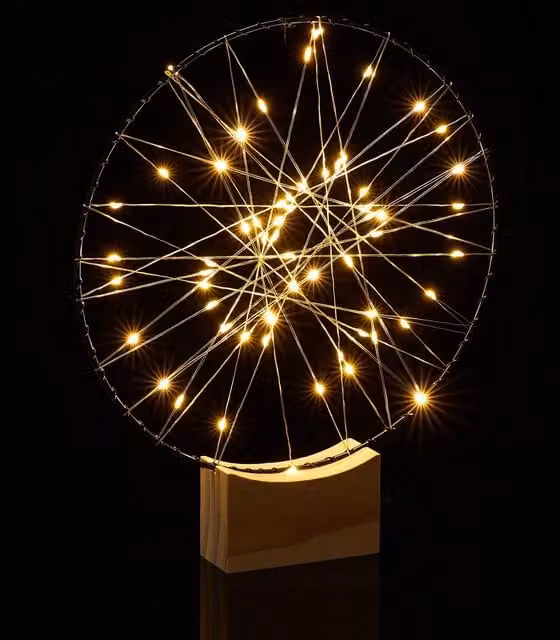 Decoración de anillo LED NORTHIX para Navidad, diseño moderno y redondo, Diámetro: 25 cm, disponible en blanco, plata, multicolor y amarillo