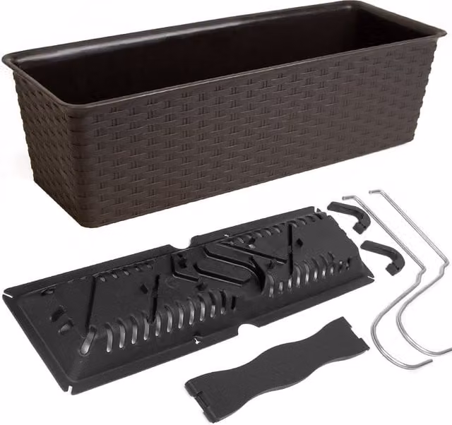 Caja de balcón Ratolla Umbra de Deuba en color marrón, An/P/Al: 39 x 16 x 14,5 cm
