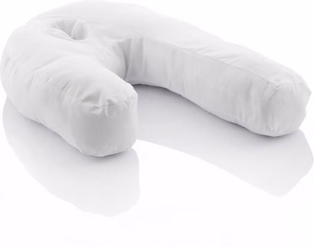 Almohada ergonómica de cuña Innovagoods para postura lateral en color blanco con funda lavable