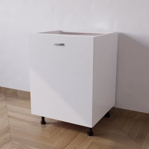 Mueble alto de cocina Alfredo Calandrelli con una puerta en color blanco mate, An/P/Al: 72 x 55,5 x 60 cm