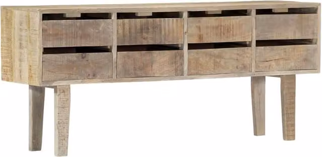 Aparador organizador de madera de mango macizo color marrón para cocina o salón An/P/Al: 140 x 30 x 60 cm