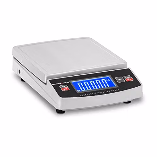 Balanza Digital de Mesa Steinberg Systems SBS-TW-3000 en color plata con plato de acero inoxidable, precisión de 0,5 g y capacidad de hasta 3000 g