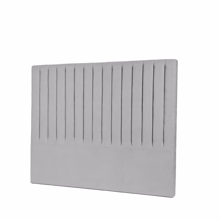 Cabecero tapizado moderno Patterson de Koketto Home en gris con diseño de rayas para cama de 160x200 cm
